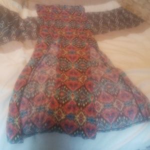 Aztec print front double slit fold over maxi skirt